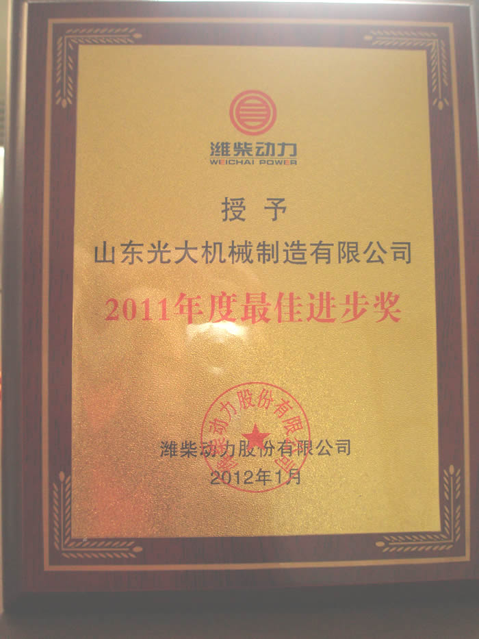 2011 best progress award 